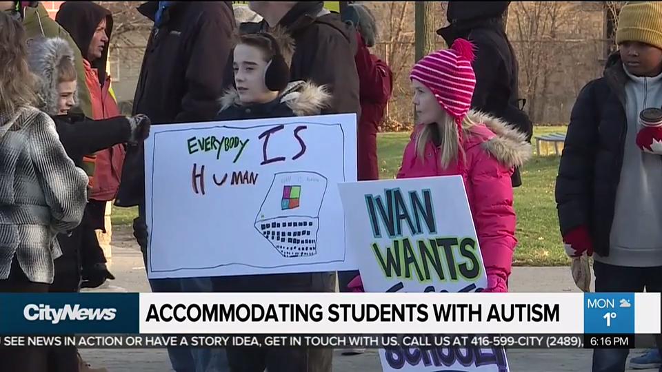 Student with autism protests outside Hamilton school