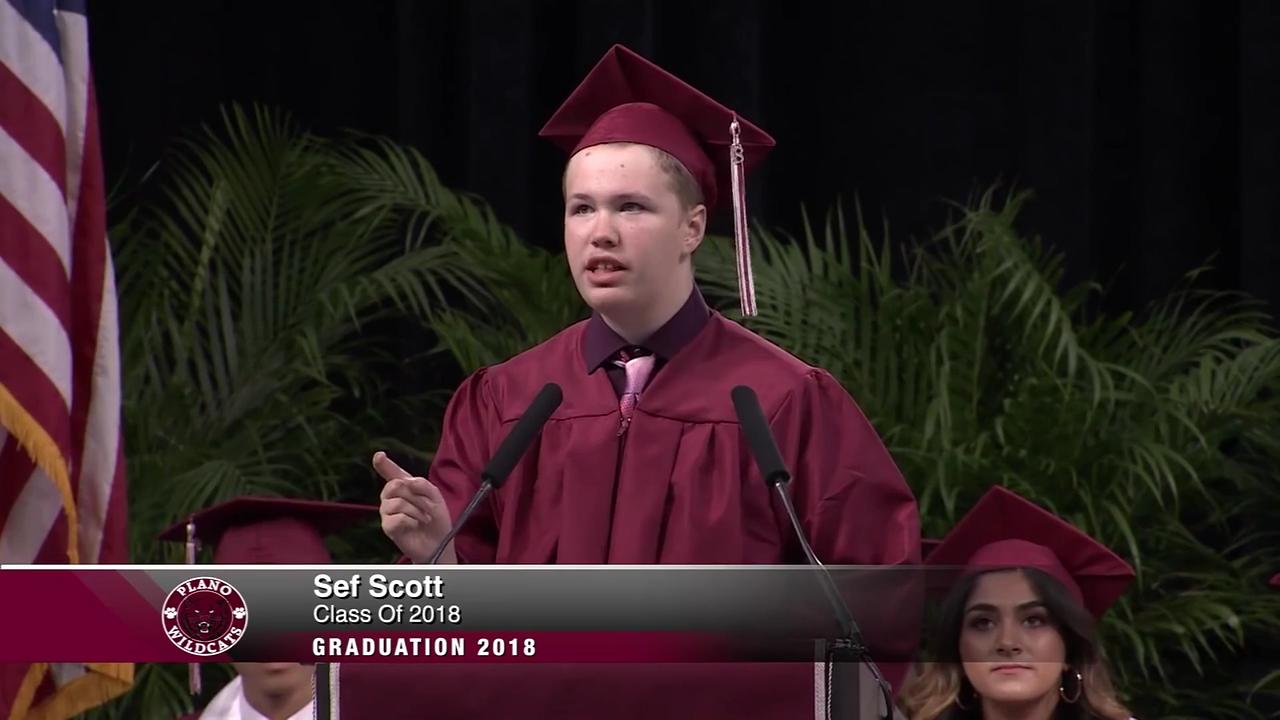 Usually nonverbal student with autism gives inspiring graduation speech