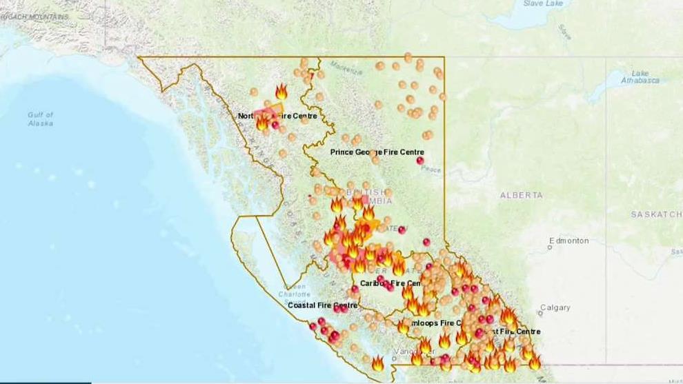 wildfires prompt state of emergency in b c
