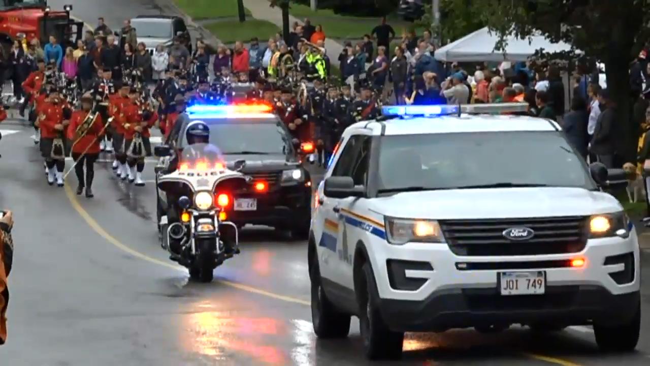 police from across canada march in fredericton funeral procession