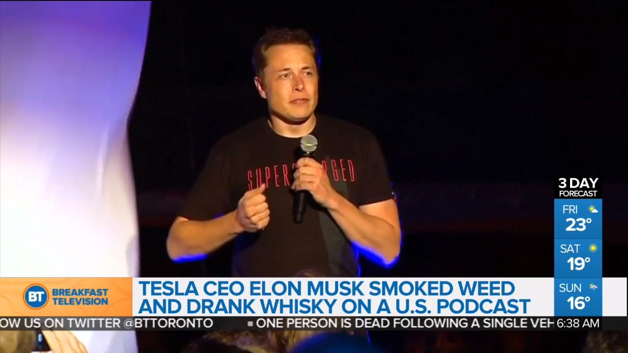 Tesla CEO Elon Musk smokes weed, drinks whisky during interview
