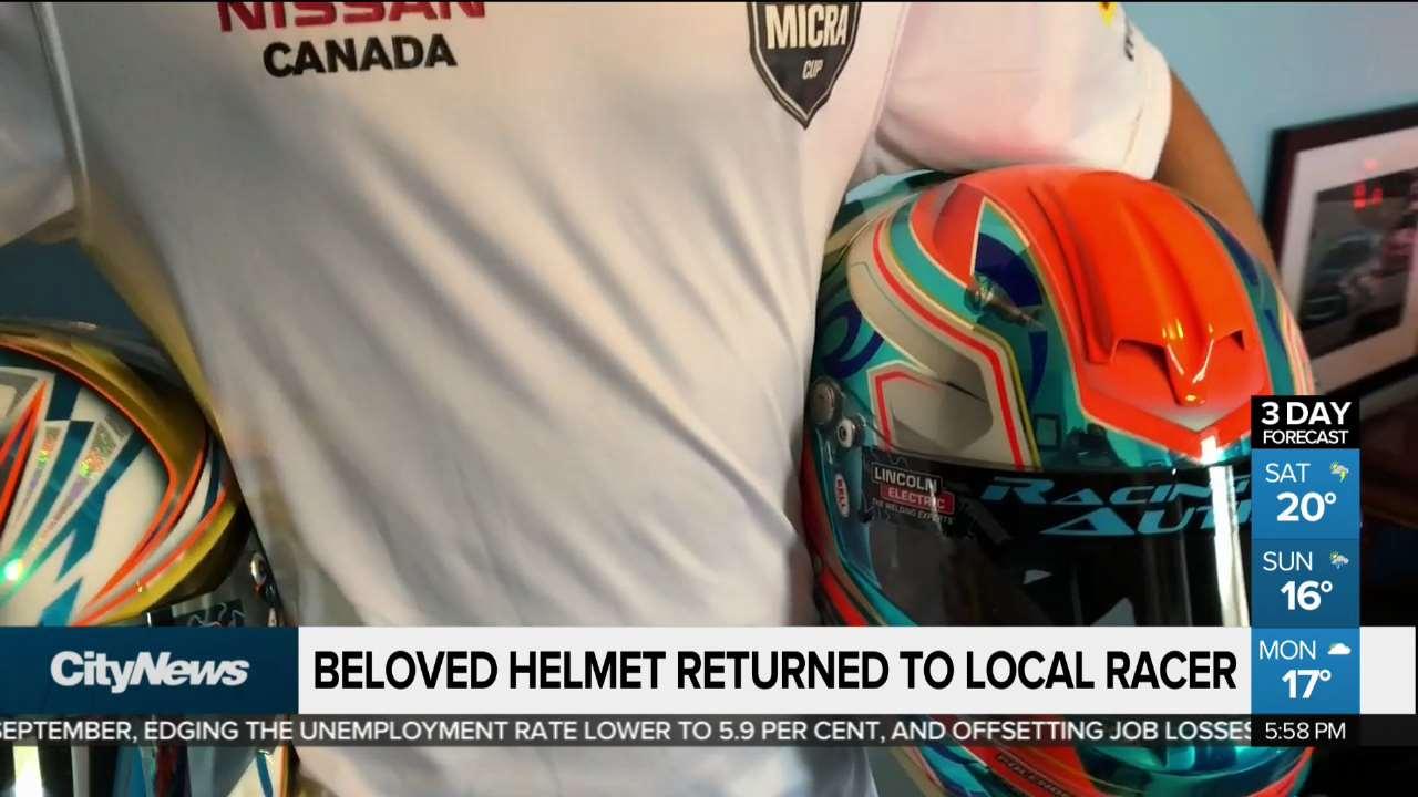 Local racer living with autism reunited with beloved helmet