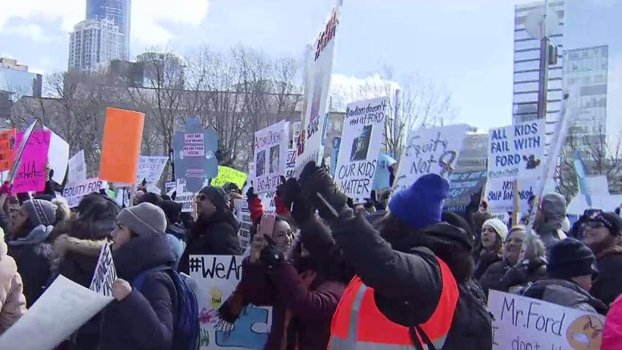 Hundreds rally at Queen’s Park over autism program changes