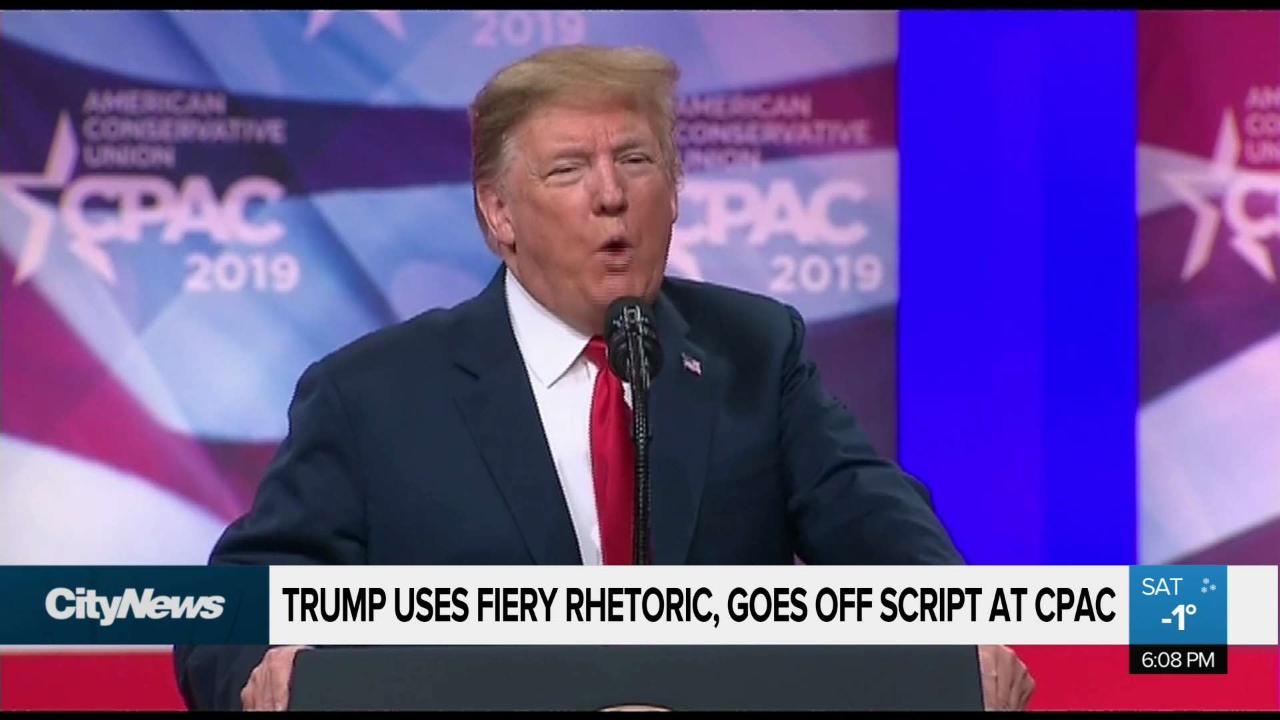 trump goes off script