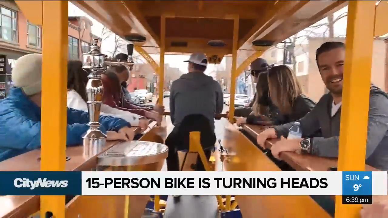 Pedal pub 15person bike new take on pub crawls Video CityNews
