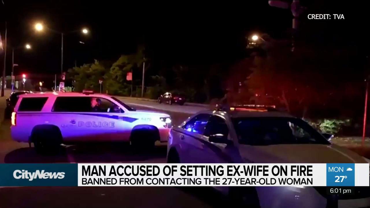 Man accused of setting ex-wife on fire to remain in custody