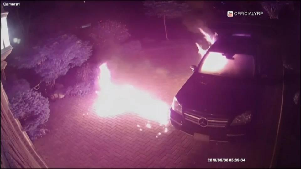3 suspects sought after car in Markham driveway lit on fire, say police