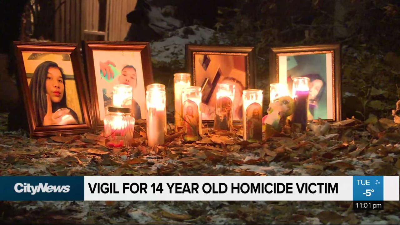 Vigil for 14 year old homicide victim