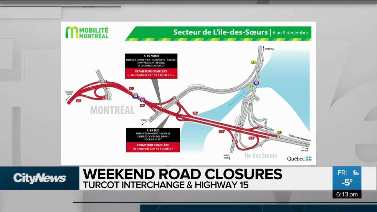 Weekend road closures