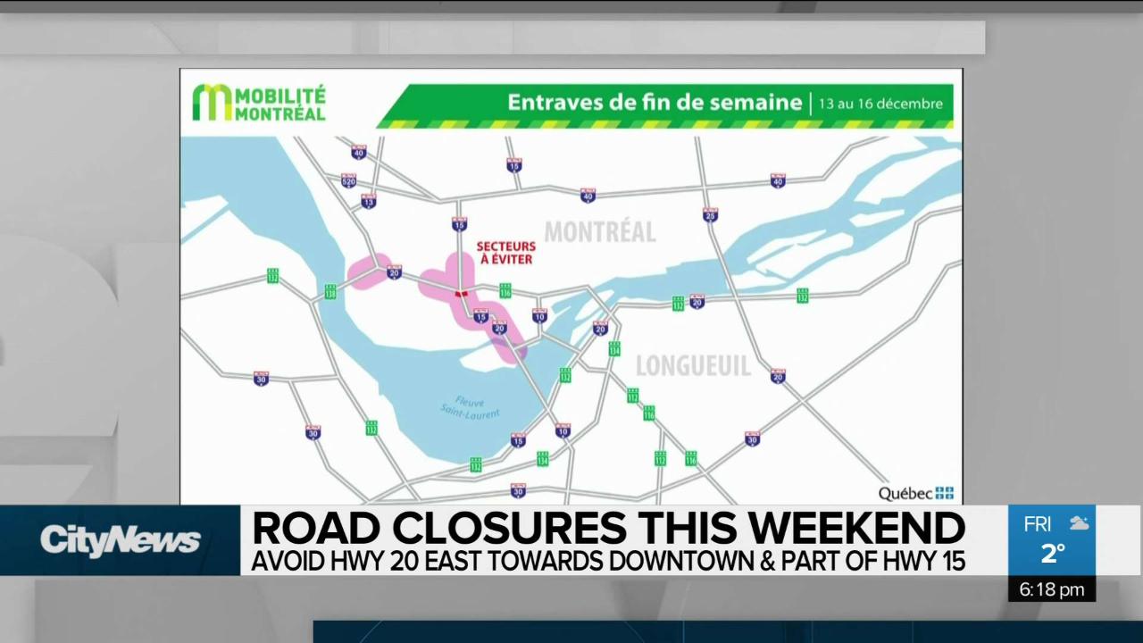Road closures this weekend
