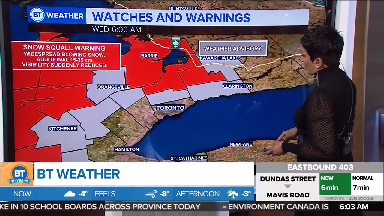 Snow Squall Watches Warnings In Parts Of The Gta