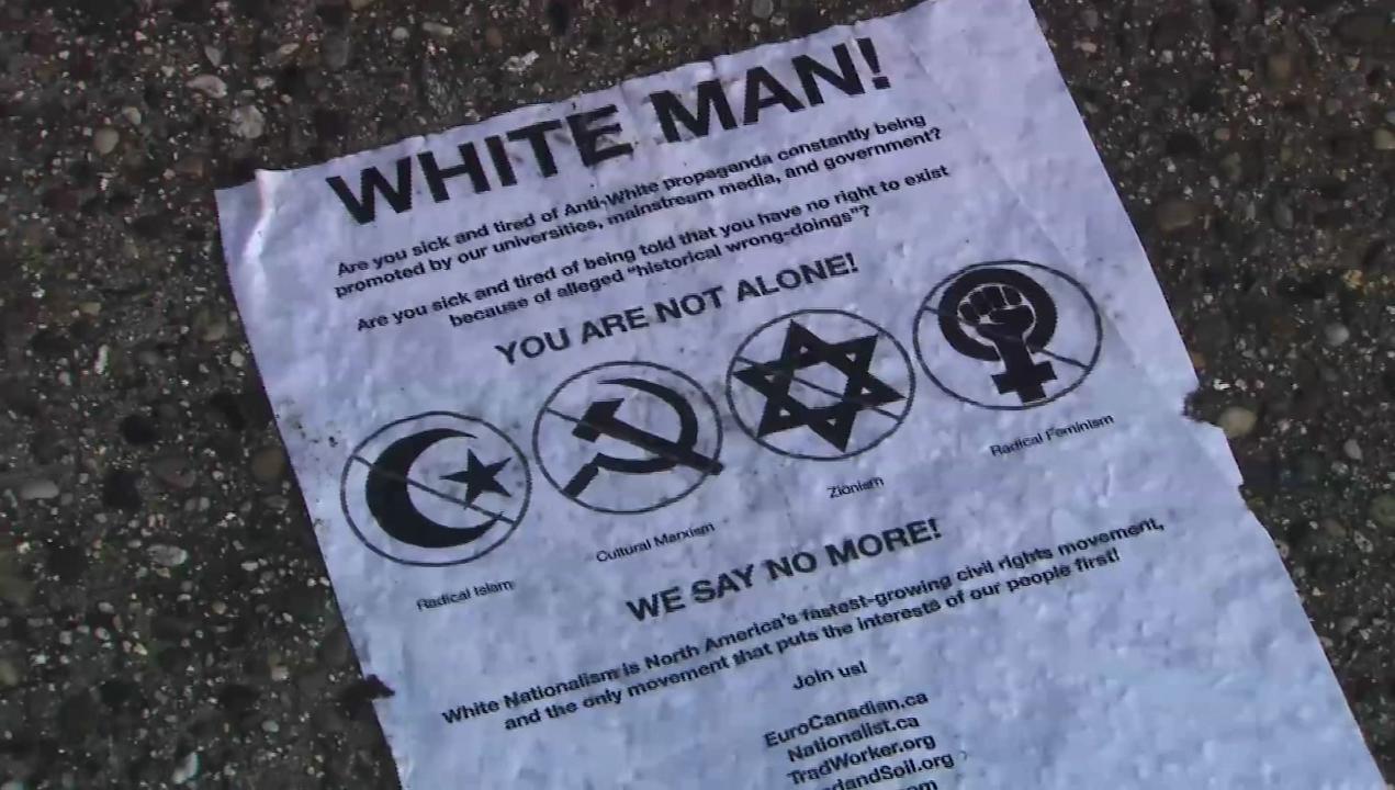 Flyers promoting white nationalism in East Vancouver