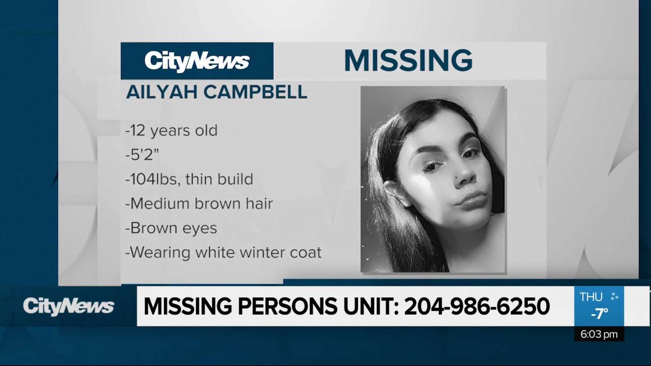 Winnipeg Police Asking For Help To Find Ailyah Campbell