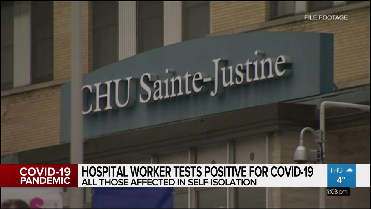 SainteJustine hospital worker tests positive for COVID19