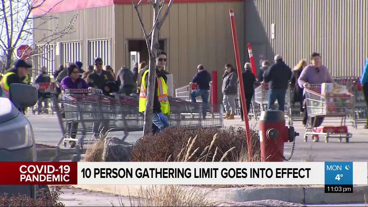 Lineups for groceries in Winnipeg