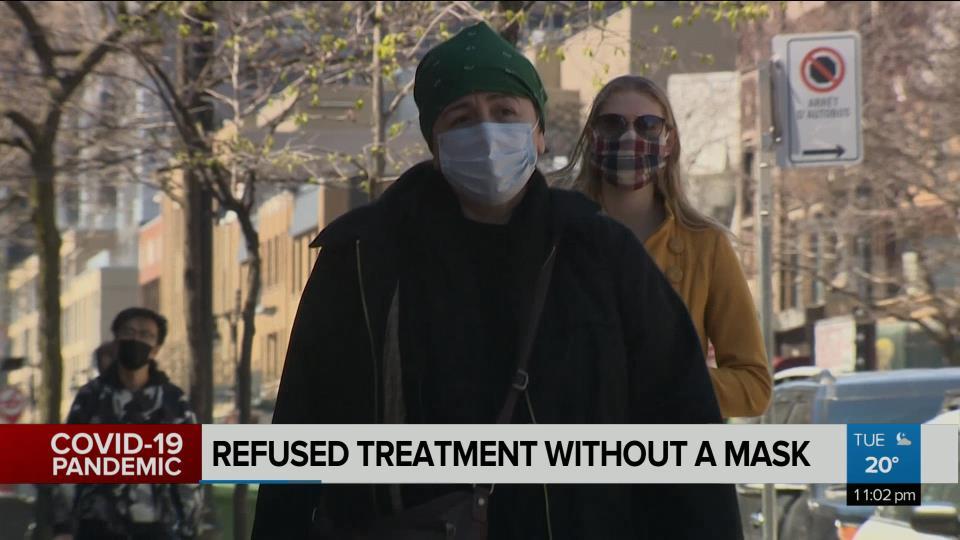 Refused treatment without a mask