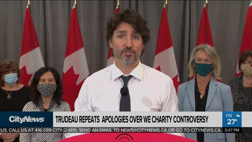 Trudeau Repeats Apology Over We Charity Controversy Video Citynews