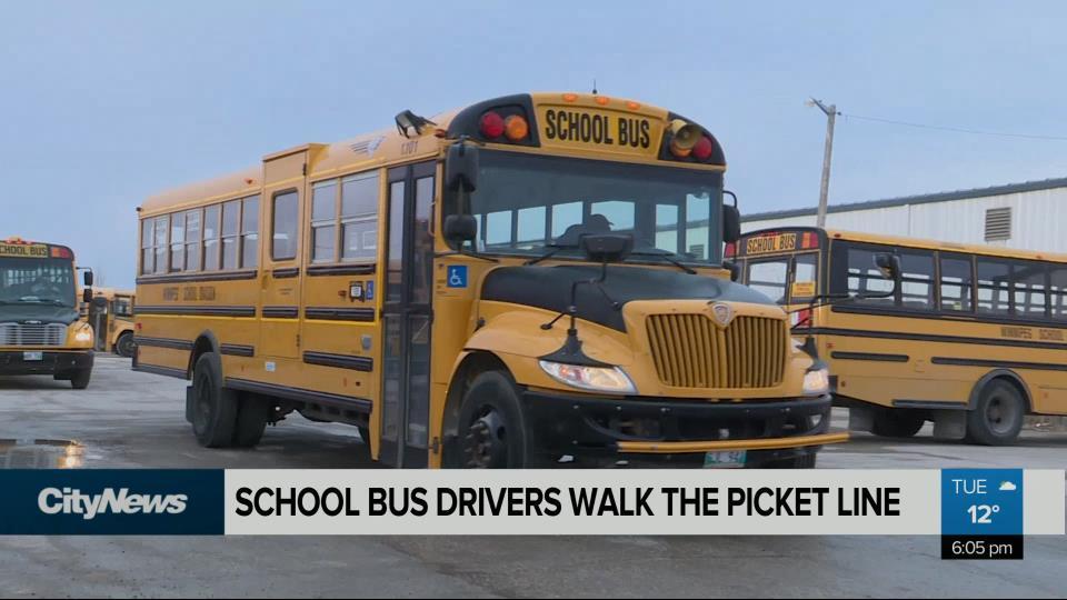 Bus Driver Walk Bus drivers walk the picket line on the first day back to school