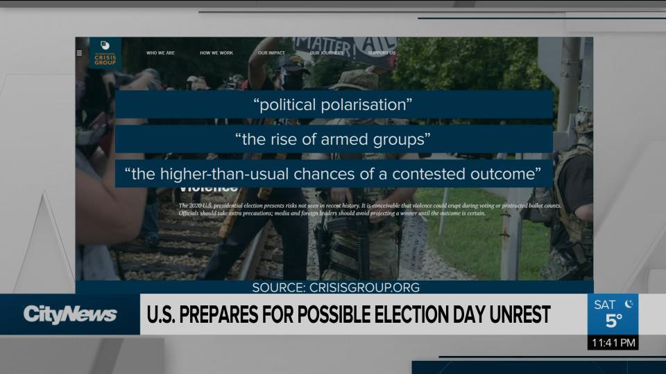 U.S. prepares for potential Election Day unrest