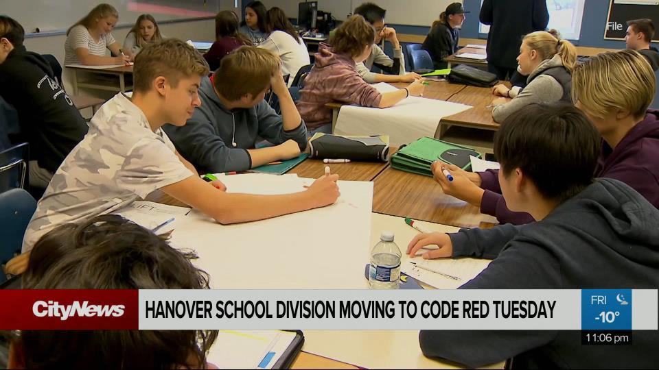 Hanover School Division And Surrounding Schools Moving To Code Red