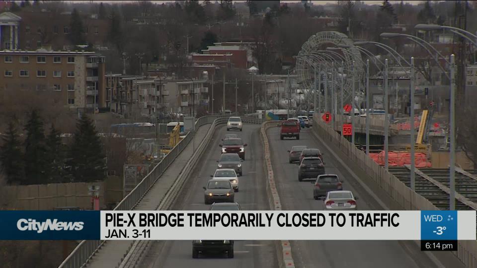 Pie IX bridge closed to traffic Jan. 3 11